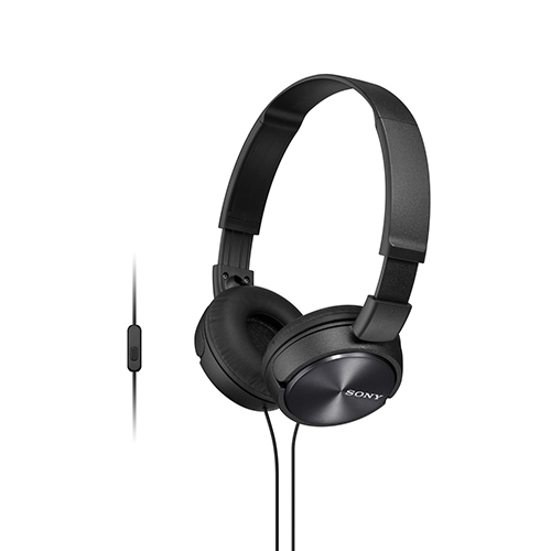 Full Size Stereo Headphones w/ In-line Mic, Black