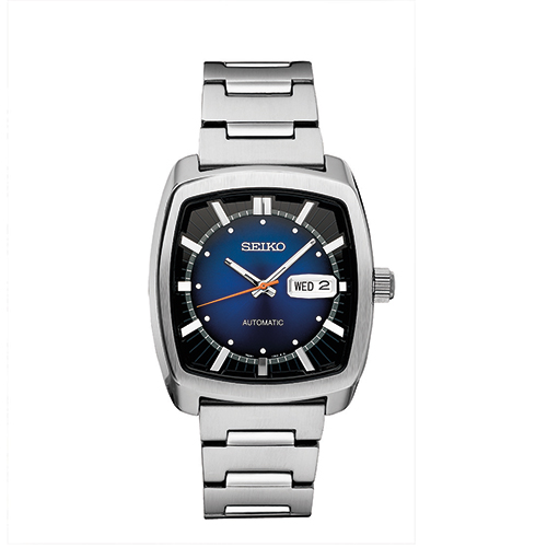 Mens Recraft Automatic Silver-Tone Stainless Watch, Blue & Black Dial