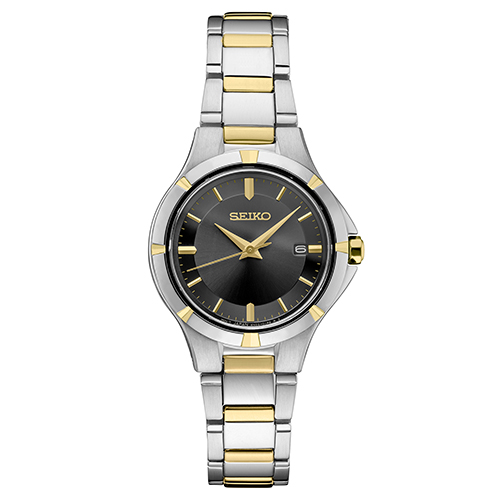 Ladies Essentials Gold & Silver-Tone Stainless Stele Watch, Charcoal Dial