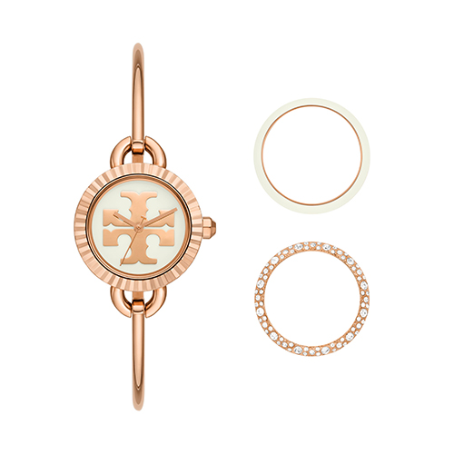Ladies' Miller Rose Gold-Tone Stainless Steel Bangle Watch Gift Set